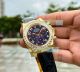 PPM Super Copy Rolex Cosmo Daytona Blue Face Diamond Gold Case Leather Strap Watch (4)_th.jpg